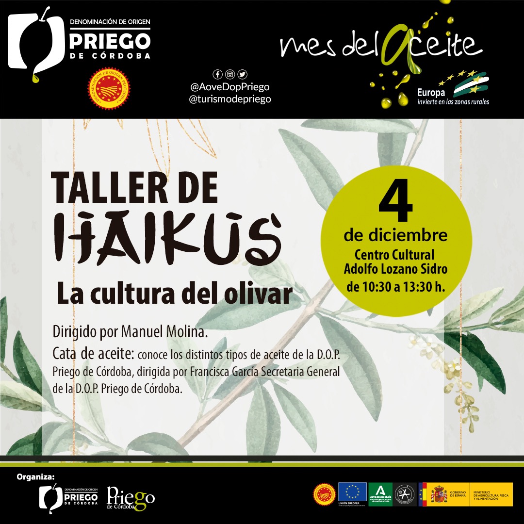 Mes del Aceite 2021- Taller de Haikus - DOP Priego de Córdoba