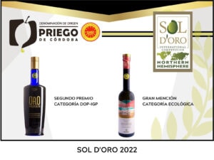 La Denominación de Origen Protegida Priego de Córdoba se Alza con Dos Premios en el CONCURSO SOL D’ORO 2022