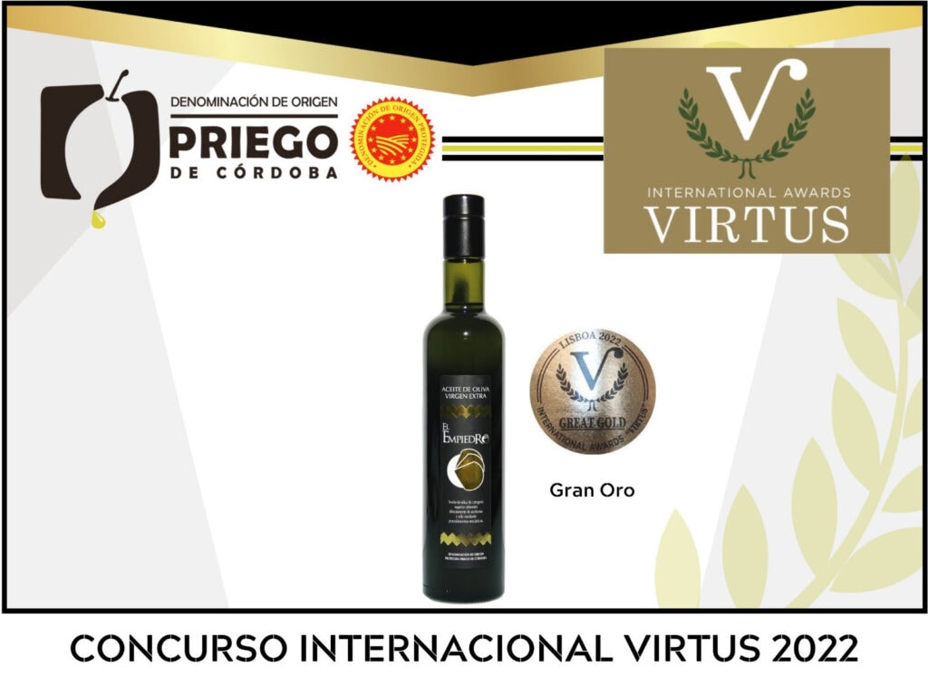 El Empiedro, firma Amparada Bajo D.O.P. Priego Córdoba, Premiada en el Concurso Internacional VIRTUS